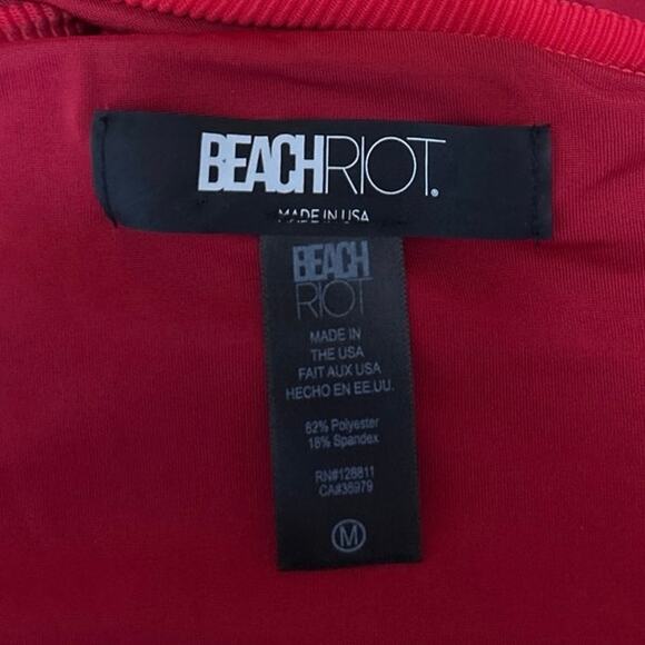 Beach Riot Kirsten Pink Red Colorblock One Piece Swim Bikini Swimsuit Swimwear M - Picture 4 of 4